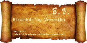Bleszkány Veronika névjegykártya